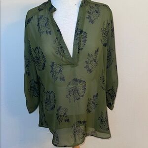 TeenBell Green 3/4 Sleeve Relaxed Blouse